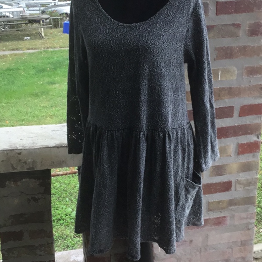 Evil Twin.  Gray dress.with  long sleeves. L